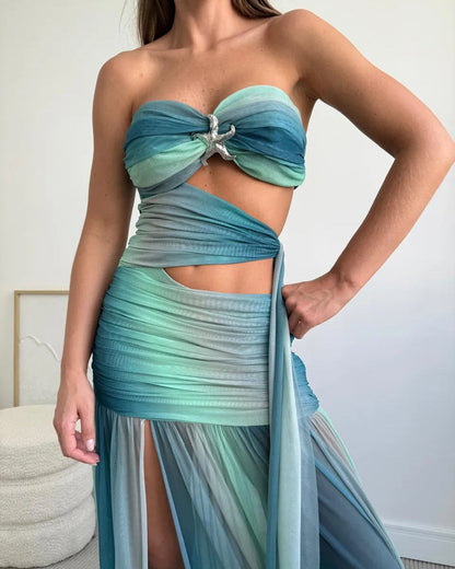 Brianna | Cut-Out Backless Chiffon Maxi Summer Dress