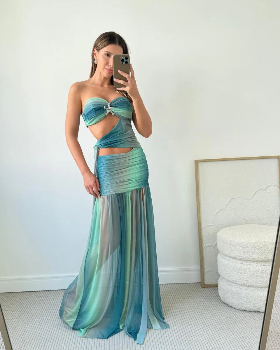 Brianna | Cut-Out Backless Chiffon Maxi Summer Dress