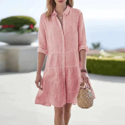 Margot | Striped Button Down Summer Mini Dress