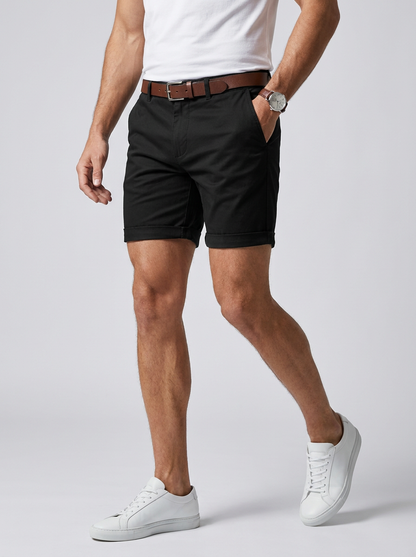 Jude | Klassiske Bomulds Chinos Shorts Med Opsmøg