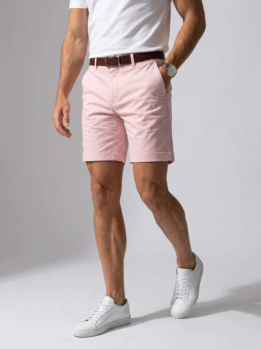 Jude | Klassiske Bomulds Chinos Shorts Med Opsmøg