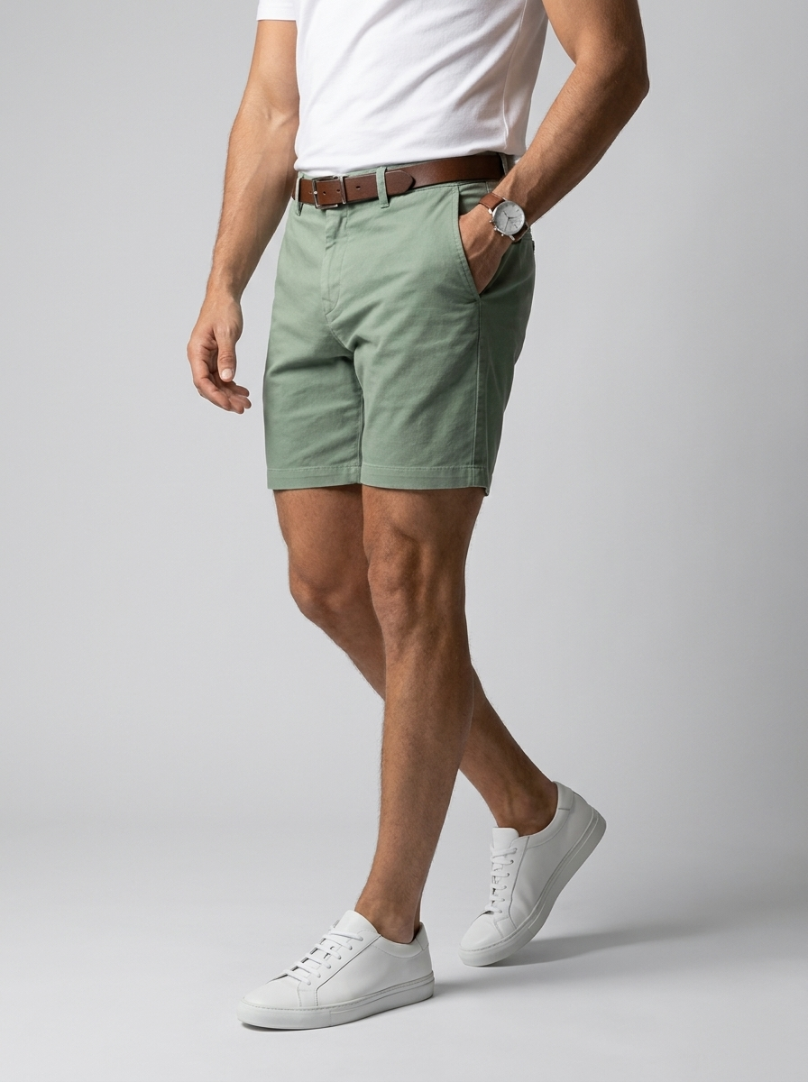 Jude | Klassiske Bomulds Chinos Shorts Med Opsmøg