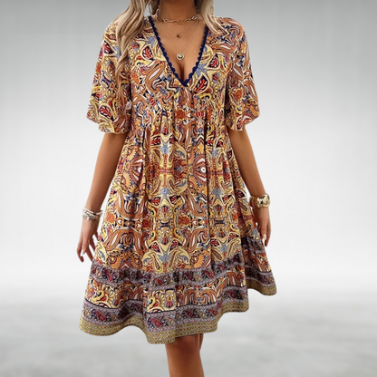 Susie Lace Trim V Neck Bohemian Sundress