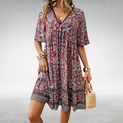 Susie Lace Trim V Neck Bohemian Sundress