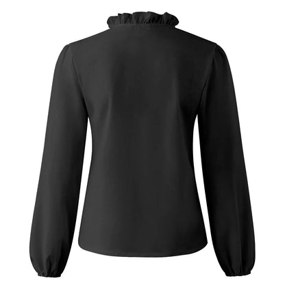 Bria | Tiered Ruffle V Neck Long Sleeve Summer Blouse