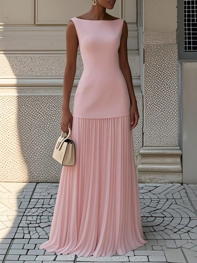 Avery | Bateau Neck Summer Brudegæst Kjole