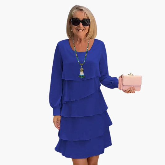Diana | Layered Long Sleeve Elegant Midi Dress
