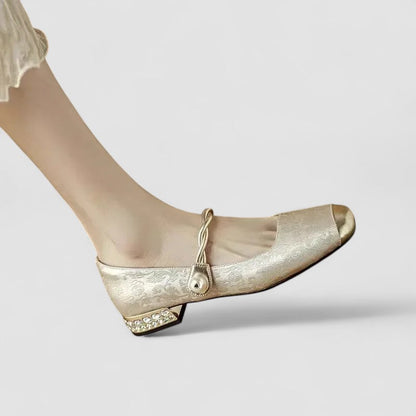 Fern | Pearl Chain-Strap Cushioned Comfort Mary Jane Shoes