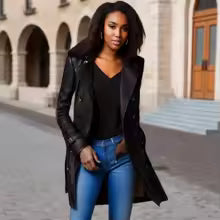 Olivia | Dame Elegant Læderfrakke