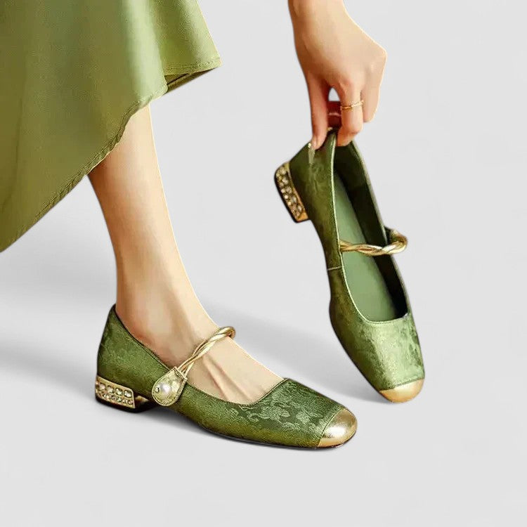 Fern | Pearl Chain-Strap Cushioned Comfort Mary Jane Shoes