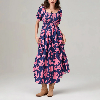 Dai | Floral Off-Shoulder Tiered Summer Maxi Dress