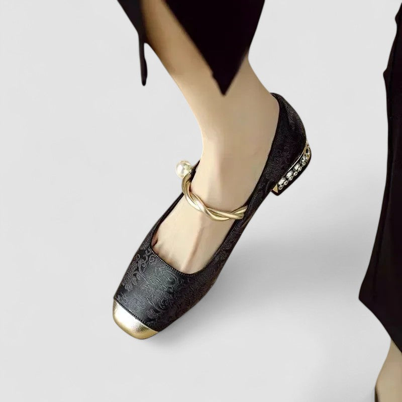 Fern | Pearl Chain-Strap Cushioned Comfort Mary Jane Shoes