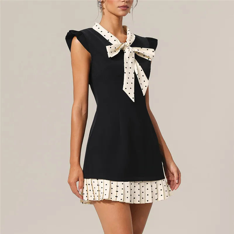 Felina | Polka Dot Flutter Sleeve A-Line Summer Dress