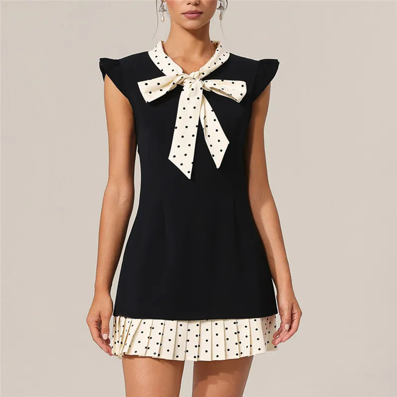 Felina | Polka Dot Flutter Sleeve A-Line Summer Dress