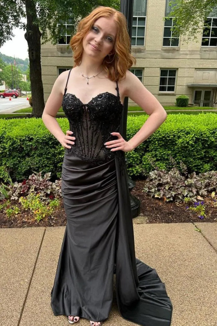 Dorothy | Sequin Lace Corset Spaghetti Strap Bridesmaid Dress