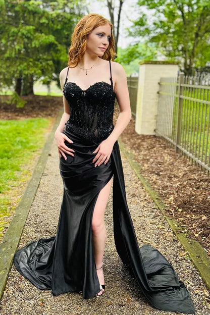 Dorothy | Sequin Lace Corset Spaghetti Strap Bridesmaid Dress
