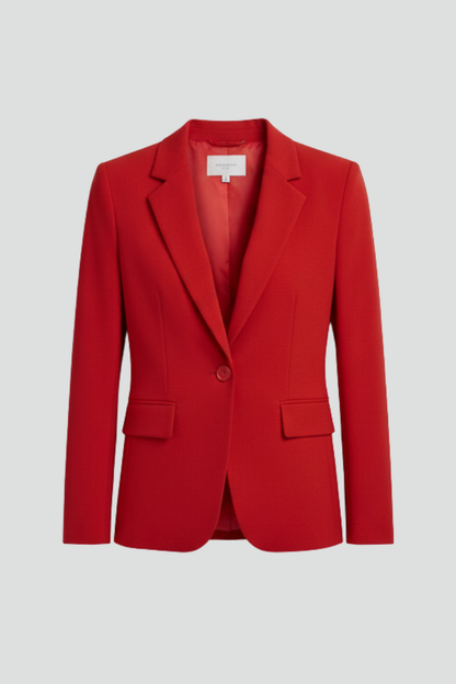 En Blazer med Revers og Enkelt Knap