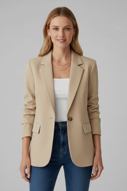 En Blazer med Revers og Enkelt Knap