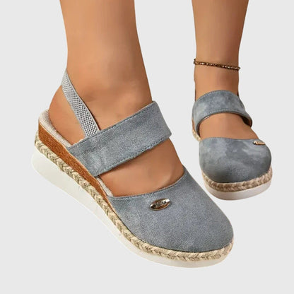Debbie | Closed Toe Wedge-Heel Comfort Platform Sandals
