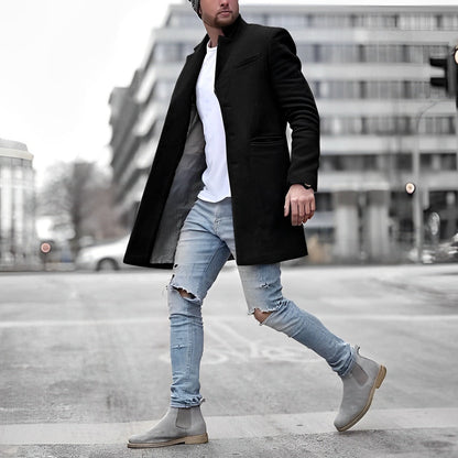 En Herre Slim Fit Uldfrakke