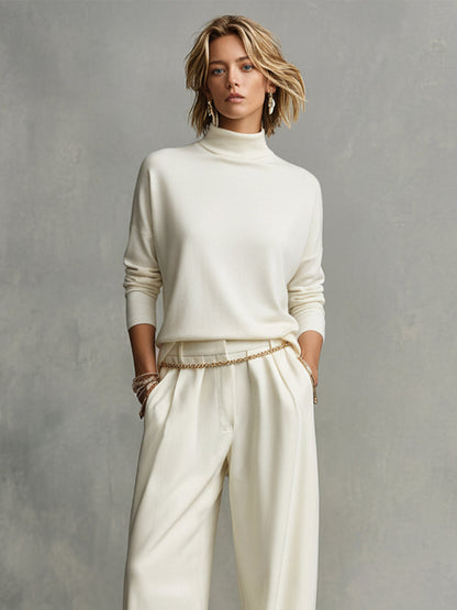 Iris | Women's Ivory Oversized Knit Turtleneck