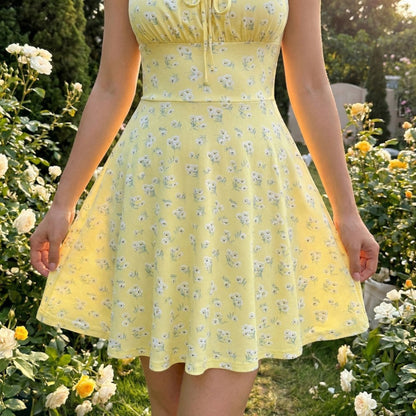 Wren | Daisy Print A-Line Mini Sundress