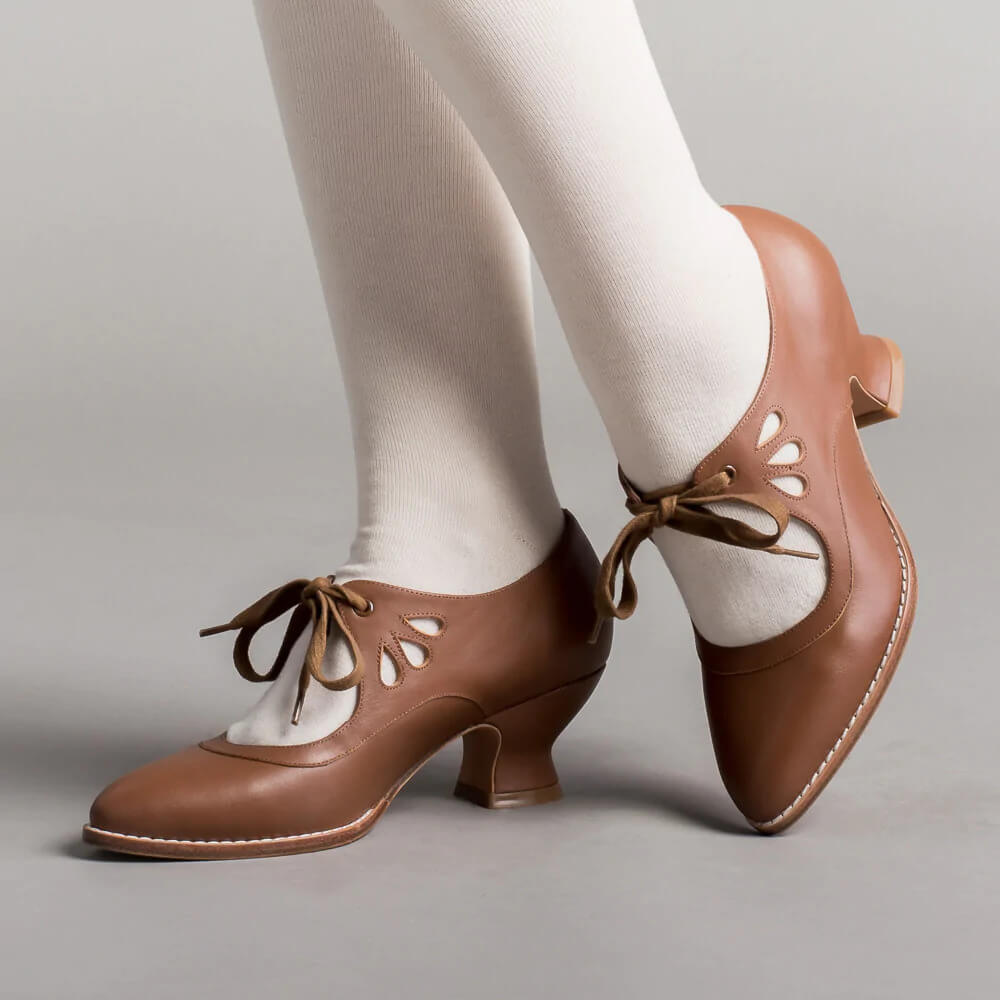 Morgan | Lace-Up Retro-Style Vintage Mary Jane Heels