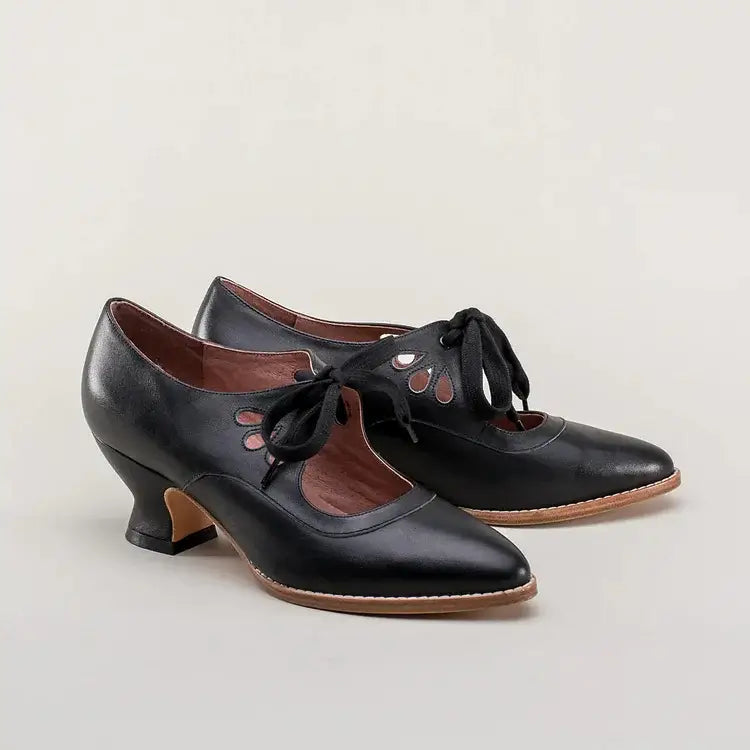 Morgan | Lace-Up Retro-Style Vintage Mary Jane Heels
