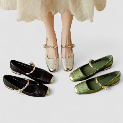 Fern | Pearl Chain-Strap Cushioned Comfort Mary Jane Shoes