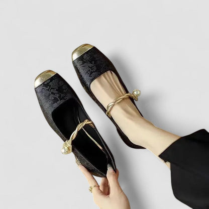 Fern | Pearl Chain-Strap Cushioned Comfort Mary Jane Shoes
