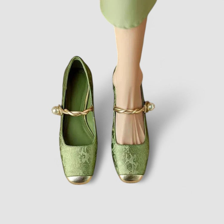 Fern | Pearl Chain-Strap Cushioned Comfort Mary Jane Shoes