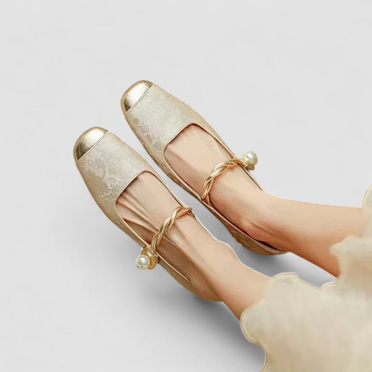 Fern | Pearl Chain-Strap Cushioned Comfort Mary Jane Shoes