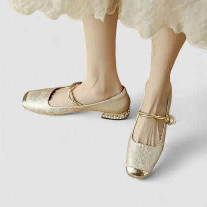 Fern | Pearl Chain-Strap Cushioned Comfort Mary Jane Shoes