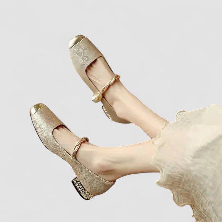 Fern | Pearl Chain-Strap Cushioned Comfort Mary Jane Shoes