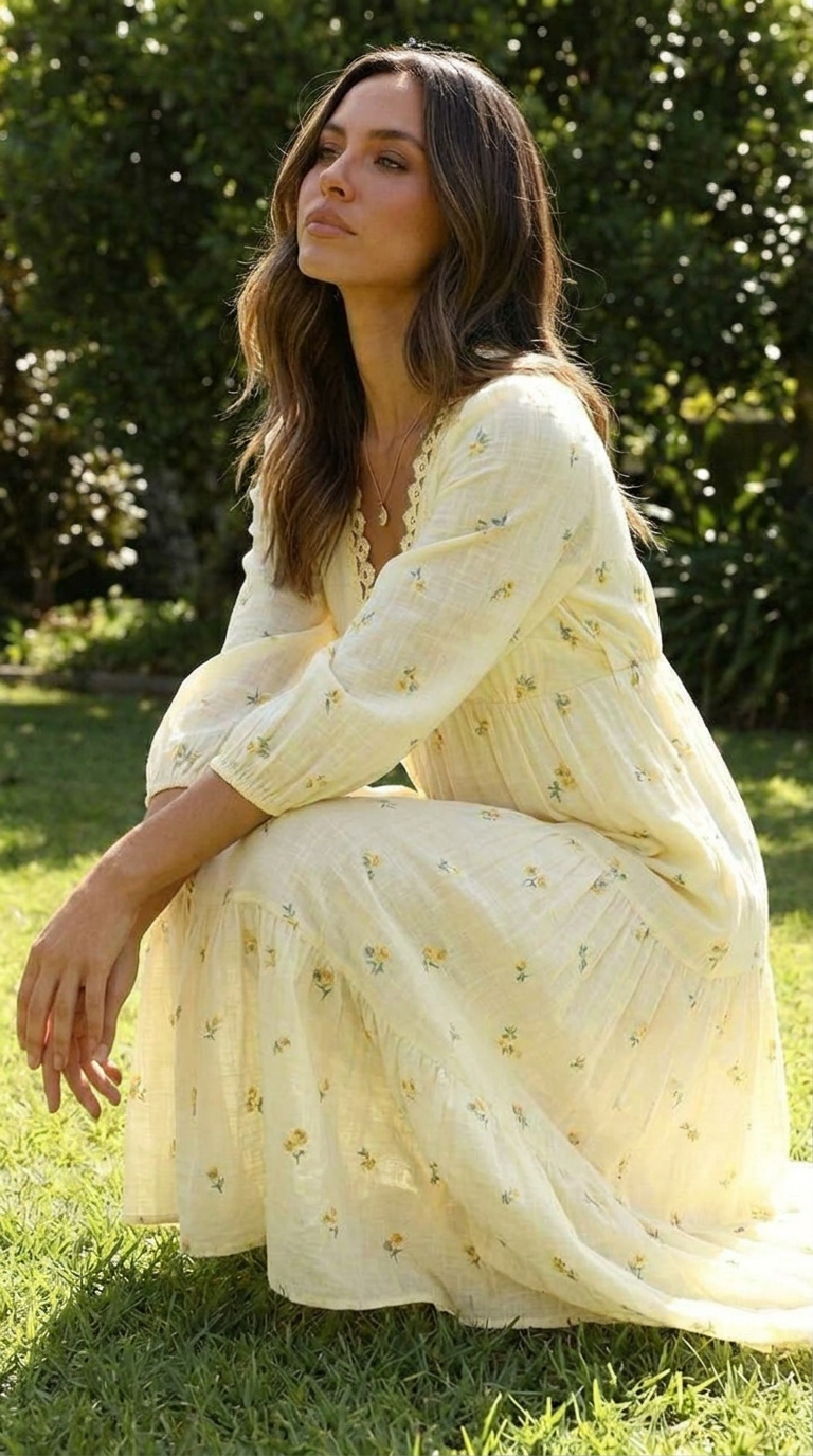 Daisy | Floral Tiered Boho Puff Sleeve Maxi Dress
