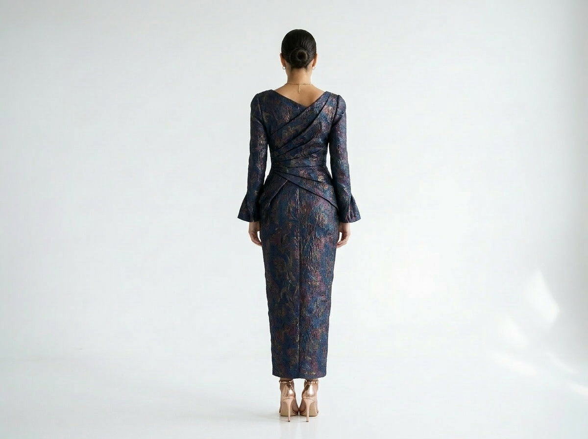 Lauren | Elegant Front-Pleated Midi Dress