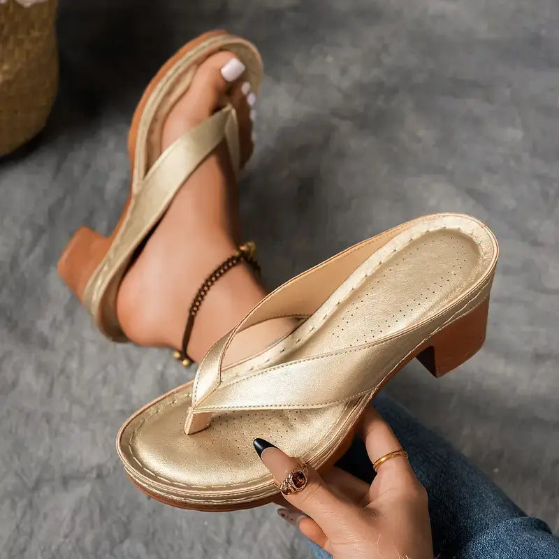 Holly | Comfortable Chunky Platform Block Heeled Sandals
