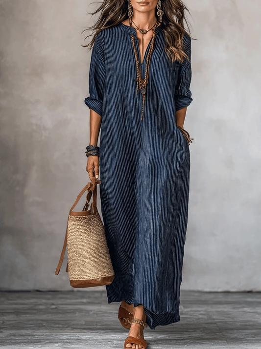 Indigo | Løs Pasform Boho Ferie Maxikjole til Kvinder