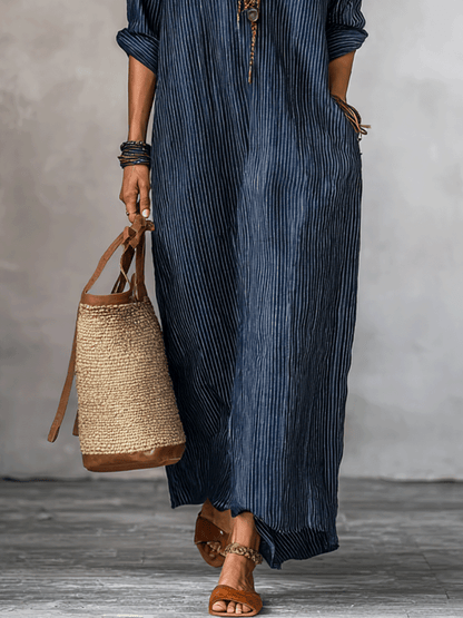 Indigo | Løs Pasform Boho Ferie Maxikjole til Kvinder