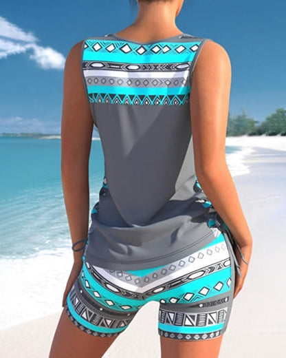 Elegant Tummy Control Two Piece Swimsuit