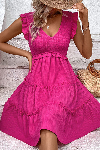 Rosa | Solid V-Neck Sleeveless Midi Summer Dress