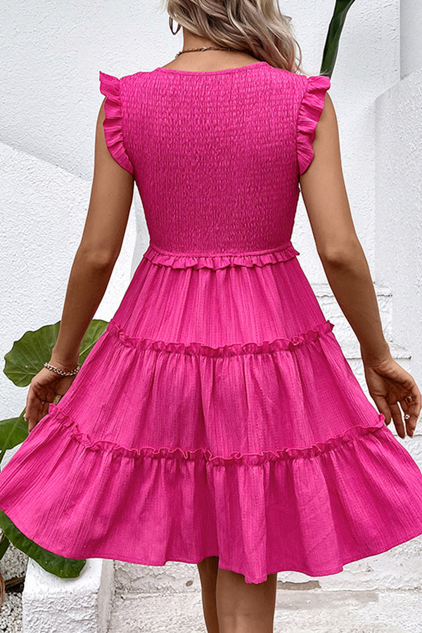 Rosa | Solid V-Neck Sleeveless Midi Summer Dress
