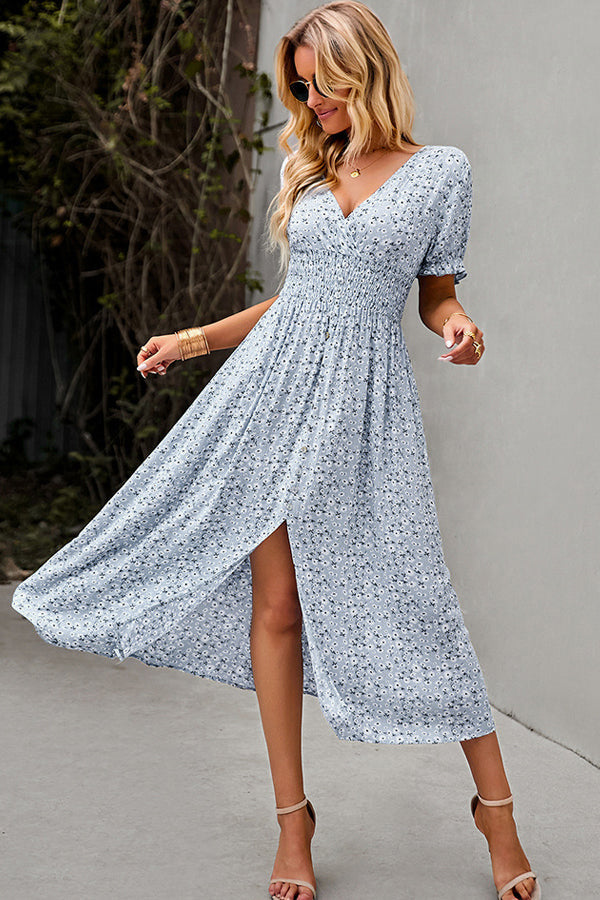 Paloma | Floral Print Smocked Chest Maxi Summer Dress
