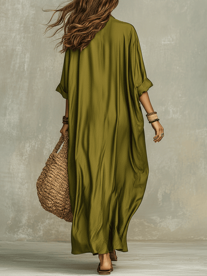 Olive | Afslappet Boho Strandferie Maxikjole til Kvinder