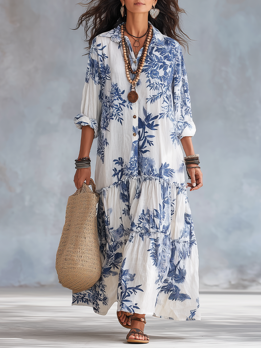 Floy | Blomstret Boho Sommerkjole til Bryllupsgæst