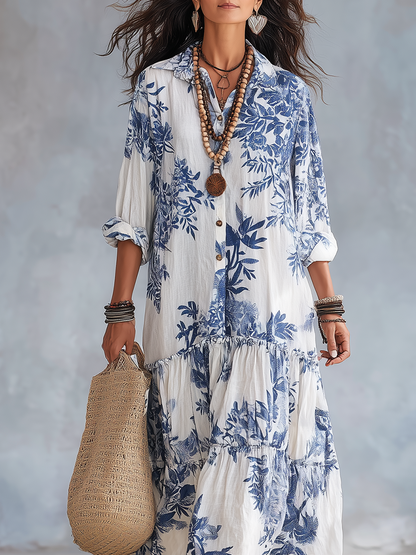 Floy | Blomstret Boho Sommerkjole til Bryllupsgæst