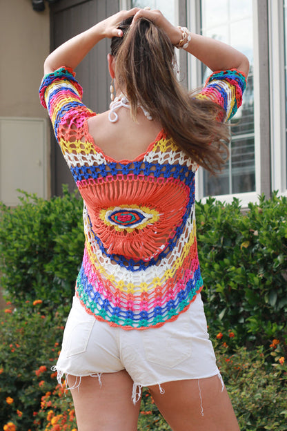 Colorful Print Sun Protection Swimsuit Cover Up