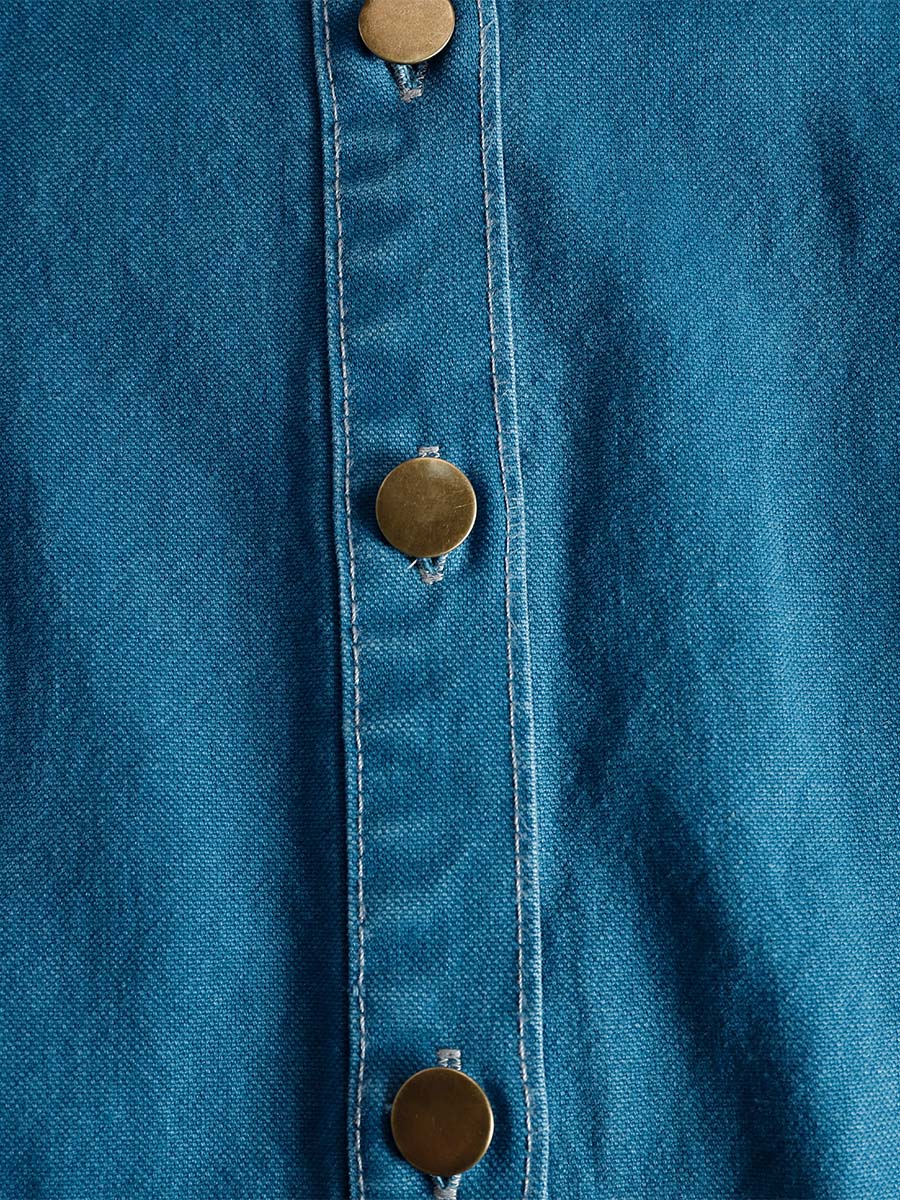 Orga | Button Front Vacation Denim Maxi Dress