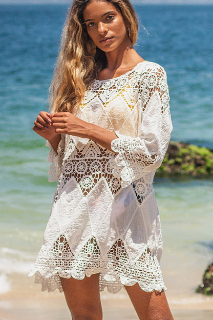 Sienna | Round Neck Ethnic Print Cover Up Beach Dress