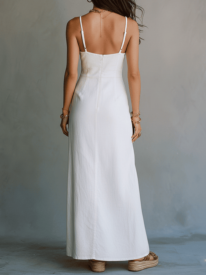 Alba | Elegant Minimal Strappy Slit Vacation Maxikjole